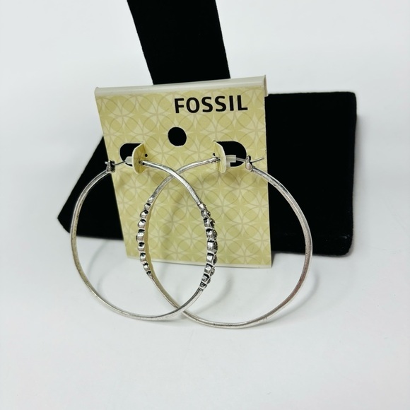FOSSIL Glitz Hoops Silver Earrings - Picture 3 of 7